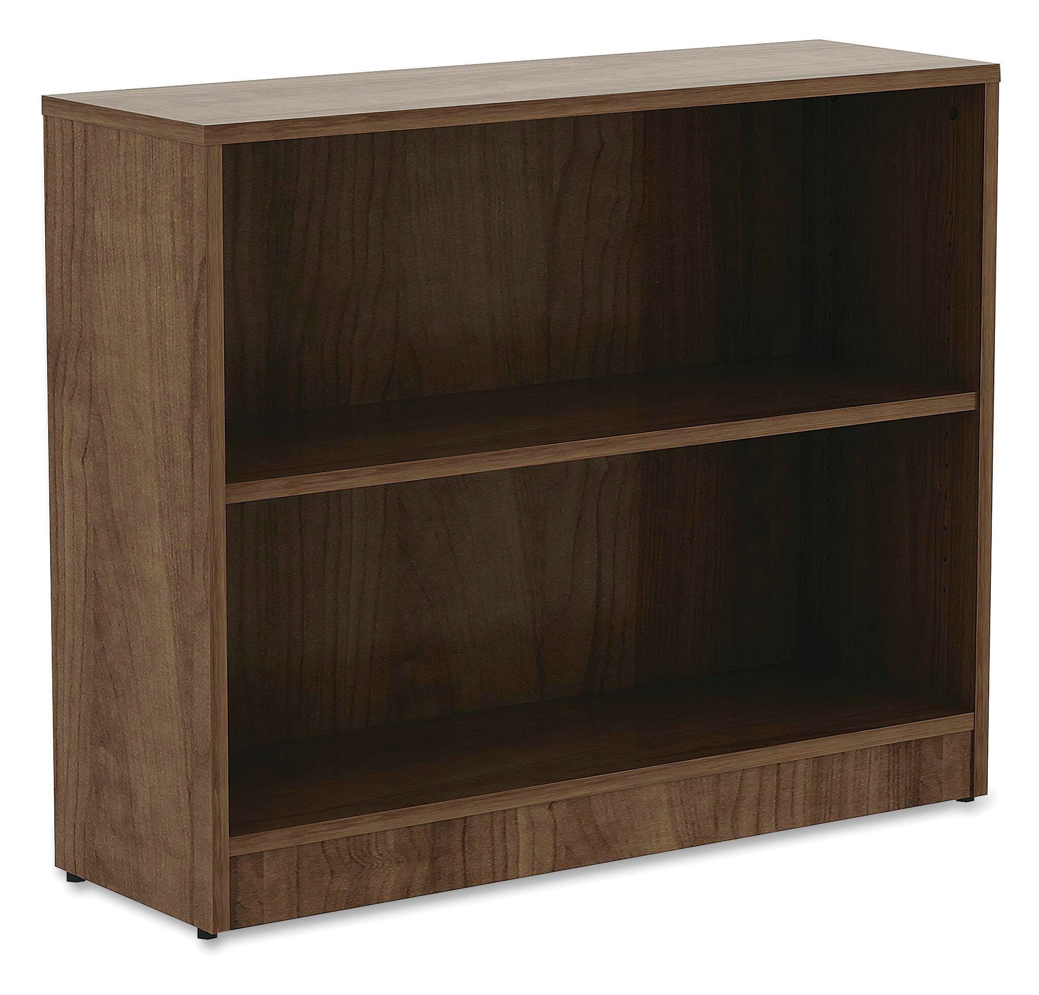 Lorell Laminate 2 Shelf Bookcase, 36 x 12 x 29-1/2 Inches, Walnut 1575454